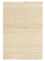 Modern Handmade Kilim Cream Plain Jute Rug For Living Room Bedroom & Dining Room-120Cm X 170Cm - thumbnail 1