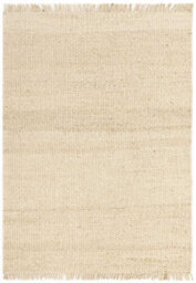 Modern Handmade Kilim Cream Plain Jute Rug For Living Room Bedroom & Dining Room-120Cm X 170Cm - thumbnail 2