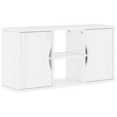 Berkfield Rustic Tv Cabinet Odda White 79X24X40 Cm Solid Wood Pine
