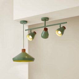 Valuelights Parker Green And Walnut Pendant Ceiling Light And Bulb - thumbnail 7
