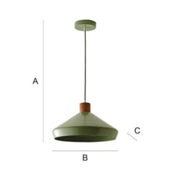 Valuelights Parker Green And Walnut Pendant Ceiling Light And Bulb - thumbnail 9
