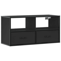 Berkfield Industrial Tv Cabinet Black 80X31X39.5 Cm Engineered Wood And Metal - thumbnail 1