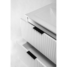 Heze Furniture Flow Wall-Mounted 2 Drawer Bathroom Vanity Cabinet With Basin 80Cm - White - thumbnail 5