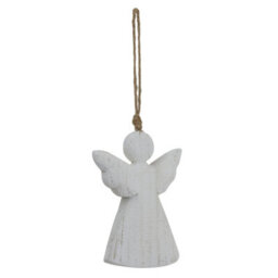 Hill Interiors White Washed Angel Christmas Hanging Decoration White (One Size) - thumbnail 2