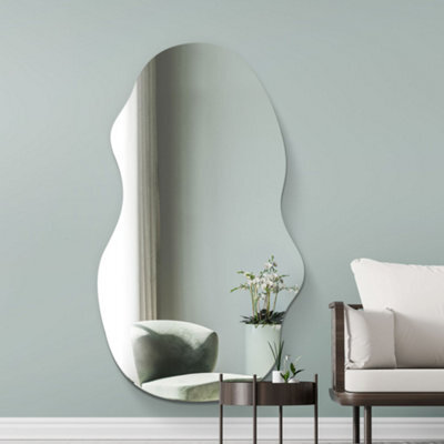 "Mirroroutlet The Lacuna Frameless Pond Wall Mirror 63"" X 28"" (160Cm X 70Cm)" - image 1