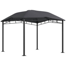 Outsunny 3X3(M) Outdoor Patio Gazebo Pavilion Canopy Tent Steel Frame Grey - thumbnail 2