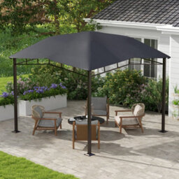 Outsunny 3X3(M) Outdoor Patio Gazebo Pavilion Canopy Tent Steel Frame Grey - thumbnail 7