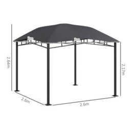 Outsunny 3X3(M) Outdoor Patio Gazebo Pavilion Canopy Tent Steel Frame Grey - thumbnail 3