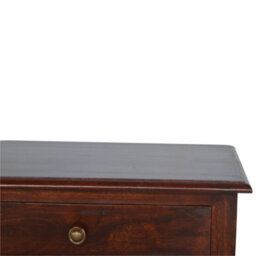 Artisan Furniture Solid Wood Turned Occasional Table, 1 Drawer And 2 Shelves, Dark Brown - thumbnail 5
