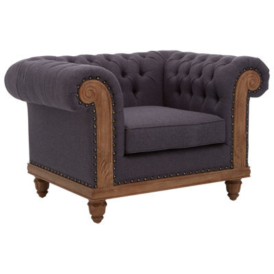 Orsina Cabra Chesterfield Graphite Chair - image 1