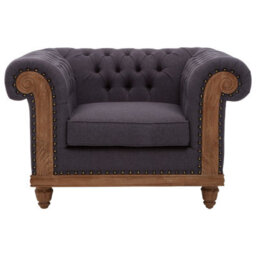 Orsina Cabra Chesterfield Graphite Chair - thumbnail 4
