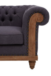 Orsina Cabra Chesterfield Graphite Chair - thumbnail 5
