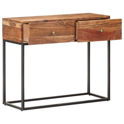 Berkfield Industrial Console Table 90X35X75 Cm Rough Acacia Wood - image 1