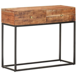 Berkfield Industrial Console Table 90X35X75 Cm Rough Acacia Wood - thumbnail 8