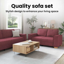 Vidaxl Sofa Set With Cushion 3 Pcs Wine Red 220 X 78 X 84 Cm Fabric - thumbnail 9