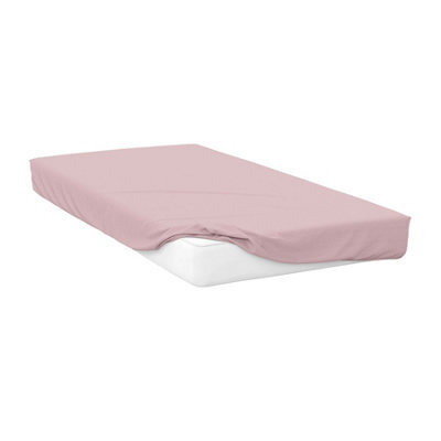 Belledorm Brushed Cotton Extra Deep Fitted Sheet Powder Pink (Double) - image 1