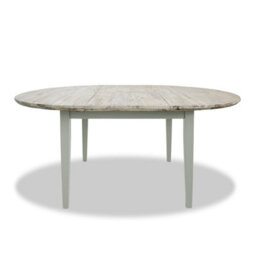 Statement Furniture Florence Round Oval Extendable Kitchen Dining Table In Sage Green - thumbnail 1