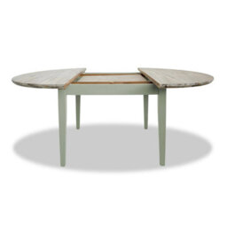 Statement Furniture Florence Round Oval Extendable Kitchen Dining Table In Sage Green - thumbnail 3
