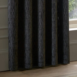 Paoletti Manhattan Velvet Room Darkening Eyelet Curtain Pair, Charcoal, (W) 229 X (D) 229Cm - thumbnail 5