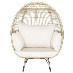Costway Rattan Egg Chair Oversized Lounger Indoor Outdoor Wicker Chair With 4 Cushions - thumbnail 2