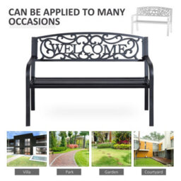 Wyld Haus Rolare 126Cm Steel Black Outdoor Garden Bench Two-Seater With Gliding Option - thumbnail 7