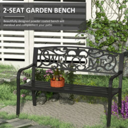 Wyld Haus Rolare 126Cm Steel Black Outdoor Garden Bench Two-Seater With Gliding Option - thumbnail 5