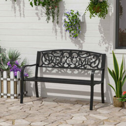 Wyld Haus Rolare 126Cm Steel Black Outdoor Garden Bench Two-Seater With Gliding Option - thumbnail 3