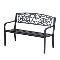 Wyld Haus Rolare 126Cm Steel Black Outdoor Garden Bench Two-Seater With Gliding Option - thumbnail 2