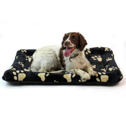 Actiaspet L 36Inch Pawprint Pet Bed Black/tan - thumbnail 1