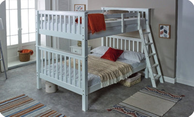 Amani Malvern White Bunk Bed - Convertable Into Two 4Ft Beds (Quad Sleeper) - image 1