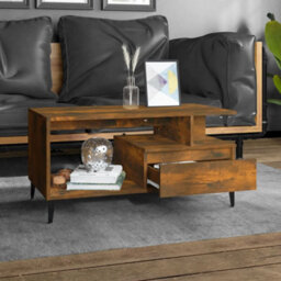 Berkfield Industrial Coffee Table Smoked Oak 90X49X45 Cm Engineered Wood - thumbnail 3