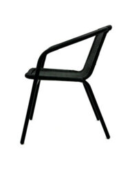 Black Rattan Balcony Set Square Glass Table & 2 Rattan Chairs Be Furniture - thumbnail 5