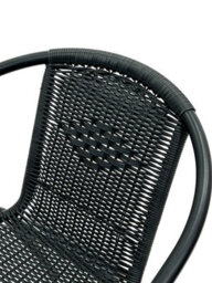 Black Rattan Balcony Set Square Glass Table & 2 Rattan Chairs Be Furniture - thumbnail 6