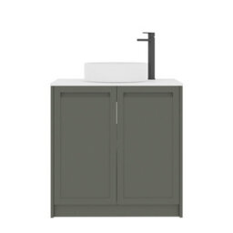 Royal Bathrooms Royal Bathroom Elmore 800mm Matt Green Freestanding Bathroom Vanity Unit 2 Door With Plain White Worktop & No Basin - thumbnail 7