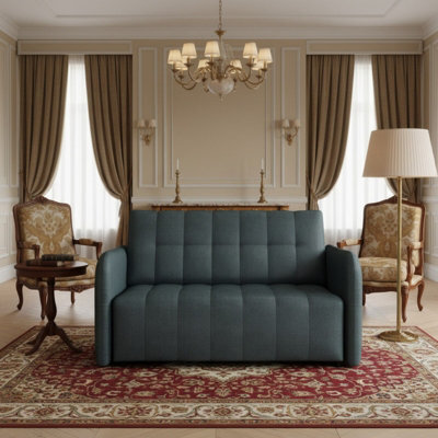 Viva Grand Ii Upholstered Sofa Bed With Wooden Legs Wooden Frame Bed Storage Freestanding Back 85X125X98Cm Dark Grey - image 1