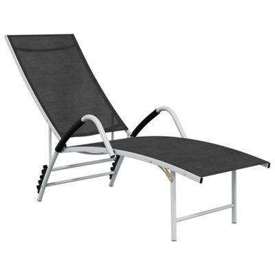 Berkfield Sun Lounger Textilene And Aluminium Black - image 1