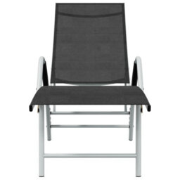 Berkfield Sun Lounger Textilene And Aluminium Black - thumbnail 3
