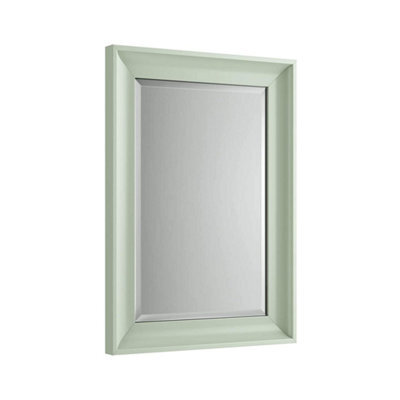 Ibathuk Revix Melbourne Garden Sage Framed Mirror, Wall Hung Bevelled Mirror For Modern Bathroom Interiors, Bathroom Wall Mirror - image 1