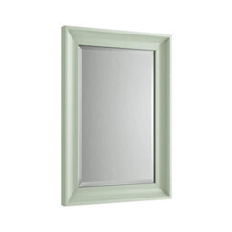 Ibathuk Revix Melbourne Garden Sage Framed Mirror, Wall Hung Bevelled Mirror For Modern Bathroom Interiors, Bathroom Wall Mirror