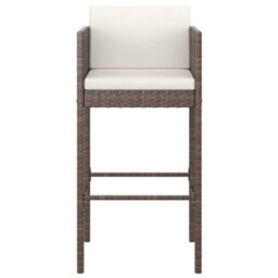 Vidaxl Bar Stools 4 Pcs With Cushions Brown Poly Rattan - thumbnail 4