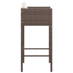 Vidaxl Bar Stools 4 Pcs With Cushions Brown Poly Rattan - thumbnail 5