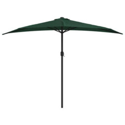 Berkfield Balcony Parasol With Aluminium Pole Green 300X150 Cm Half - thumbnail 3