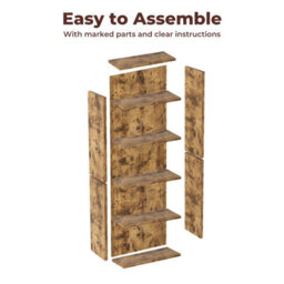 Levede 6 Tier Wooden Bookcase Storage Shelf Display Organizer Unit - thumbnail 7