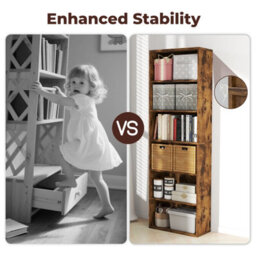 Levede 6 Tier Wooden Bookcase Storage Shelf Display Organizer Unit - thumbnail 8