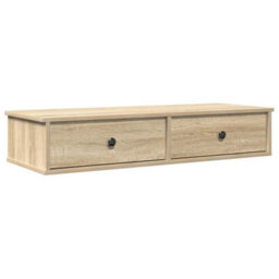 Berkfield Durable Wall Shelf With Drawers Sonoma Oak 100X37.5X19 Cm Engineered Wood - thumbnail 1