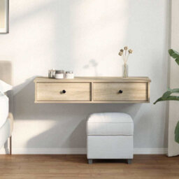Berkfield Durable Wall Shelf With Drawers Sonoma Oak 100X37.5X19 Cm Engineered Wood - thumbnail 3