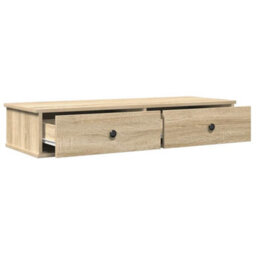 Berkfield Durable Wall Shelf With Drawers Sonoma Oak 100X37.5X19 Cm Engineered Wood - thumbnail 7