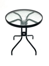 Round Glass Garden Table 60Cm Diameter, Glass Patio Table, Balcony Table Be Furniture - thumbnail 2