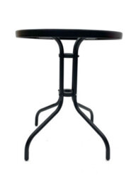 Round Glass Garden Table 60Cm Diameter, Glass Patio Table, Balcony Table Be Furniture - thumbnail 3