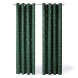 Deconovo Blackout Eyelet Curtains, Ready Made Thermal Insulated Foil Printed Diamond Curtains, W66 X L90 Inch, Dark Forest, 1 Pair - thumbnail 1